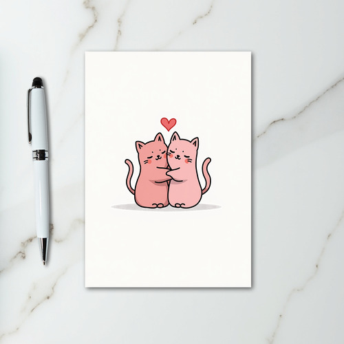 Pink Cats Love Hug Card