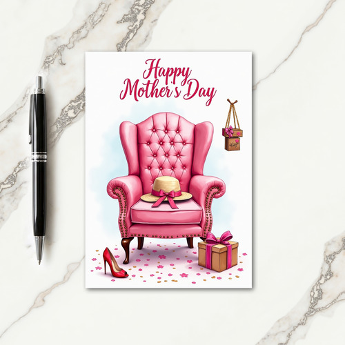 Pink Chair Mothers Day Art Card