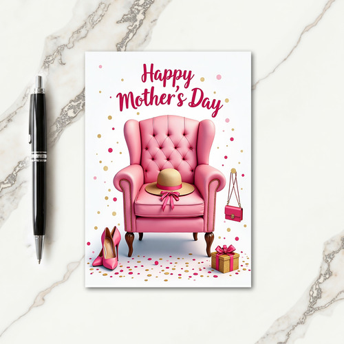 Pink Chair Mothers Day Card