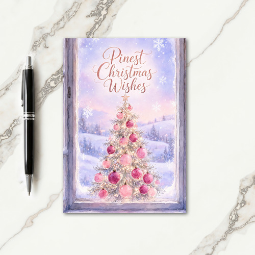 Pink Christmas Tree Card