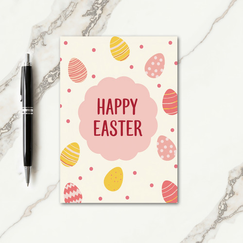 Pink Cloud Easter Wishes Card