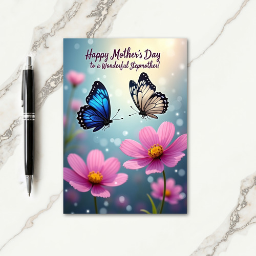 Pink Cosmos Mothers Day Card
