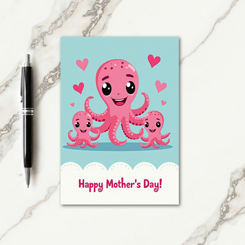 Pink Creatures Mothers Day Card