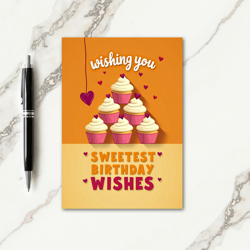 Pink Cupcake Birthday Card
