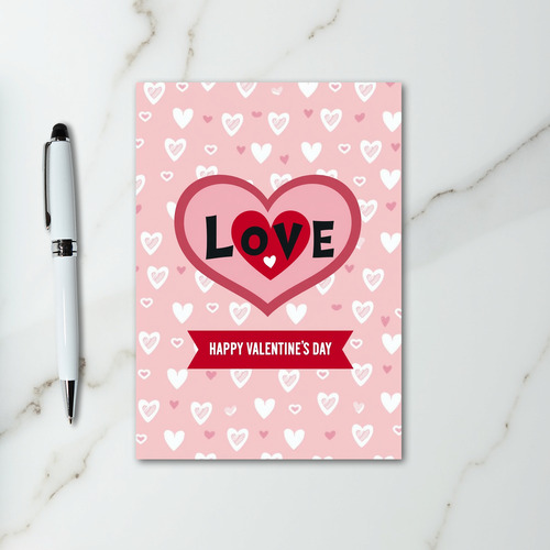 Pink Cute Graphic Valentines Day Card