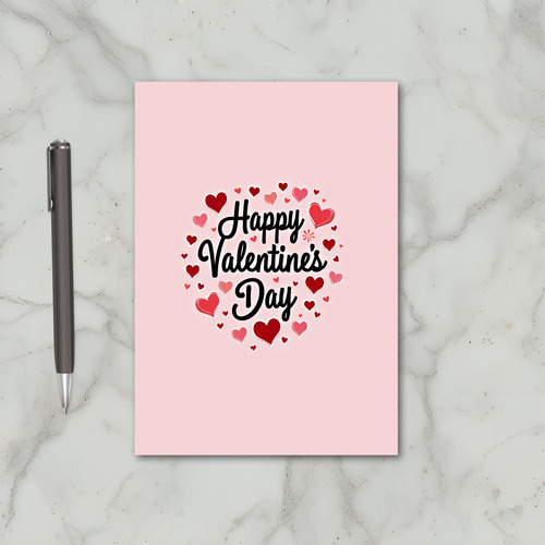 Pink Cute Happy Valentines Day Card