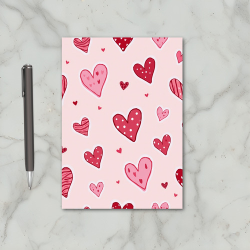 Pink Cute Hearts Love Card