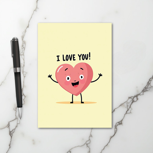 Pink Cute I Love You Card