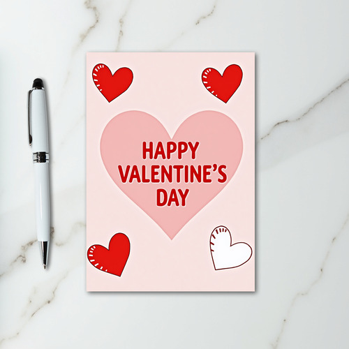 Pink Cute Simple Valentines Day Card