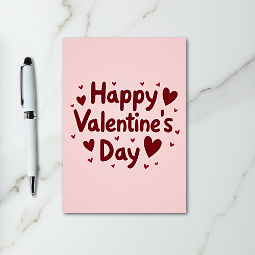 Pink Cute Valentines Day Love Card