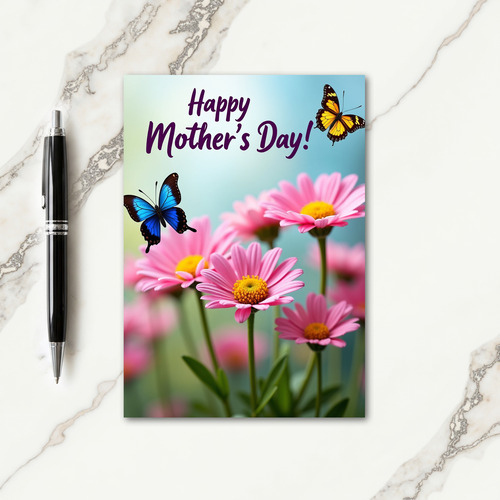 Pink Daisies Mothers Day Card