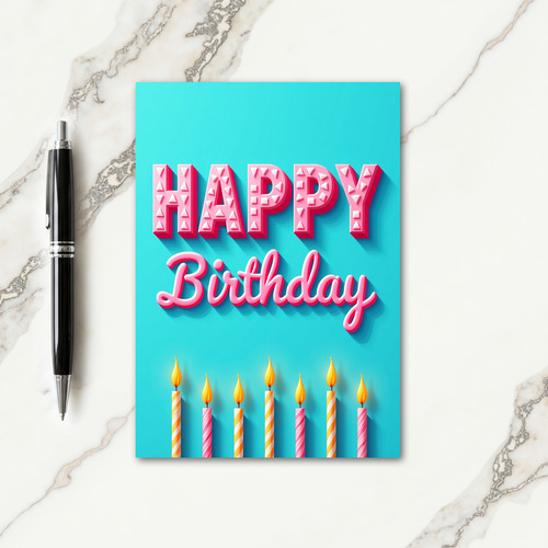 Pink Dimensional Birthday Card