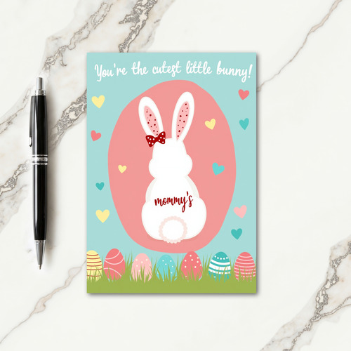 Pink Dot Bunny Mommy Card