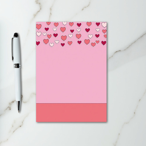 Pink Falling Hearts Love Card