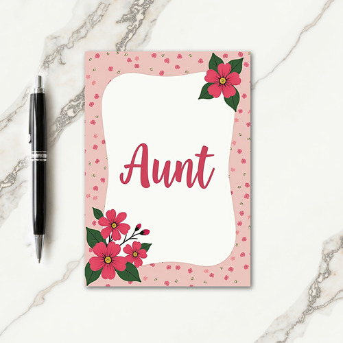 Pink Floral Aunt Day Card
