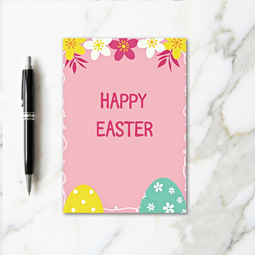 Pink Floral Easter Card