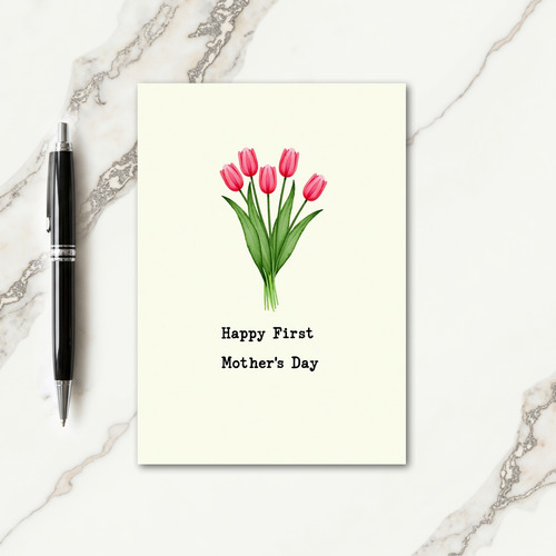 Pink Floral First Mothers Day Card