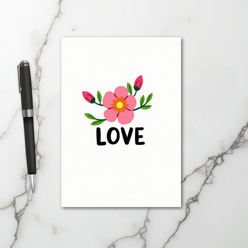 Pink Floral Love Card