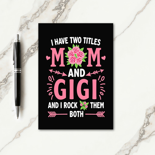 Pink Floral Mom Gigi Card
