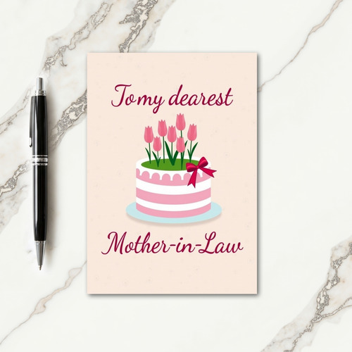 Pink Floral Motherinlaw Card