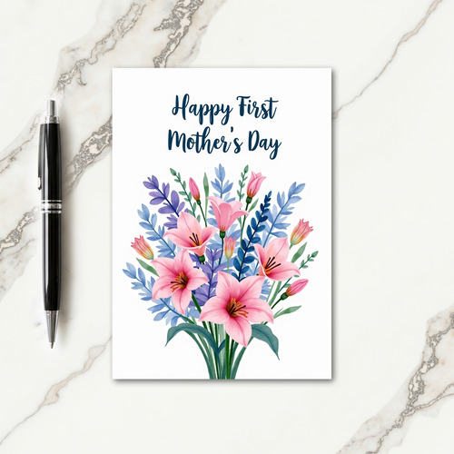 Pink Floral Mothers Day Art Card