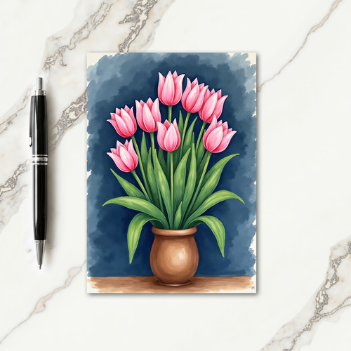 Pink Floral Mothers Day Bouquet Card