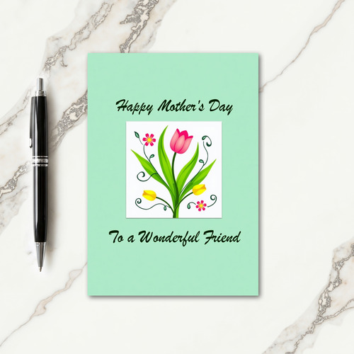 Pink Floral Mothers Day Friend Card