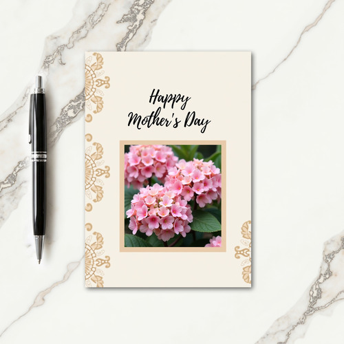 Pink Floral Mothers Day Photo Card