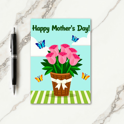 Pink Floral Mothers Day Wish Card