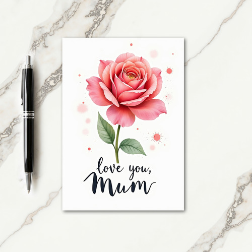 Pink Floral Mum Love You Card