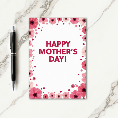Pink Floral Pattern Mothers Day Card