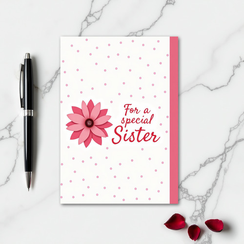 Pink Floral Special Sister Card