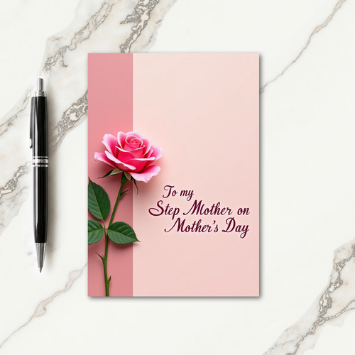 Pink Floral Step Mother Card
