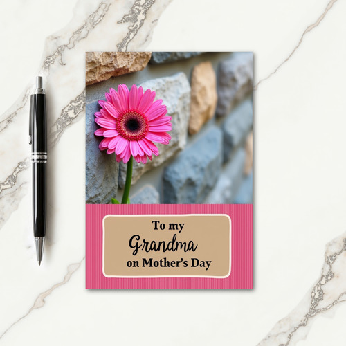 Pink Floral Stone Mothers Day Card