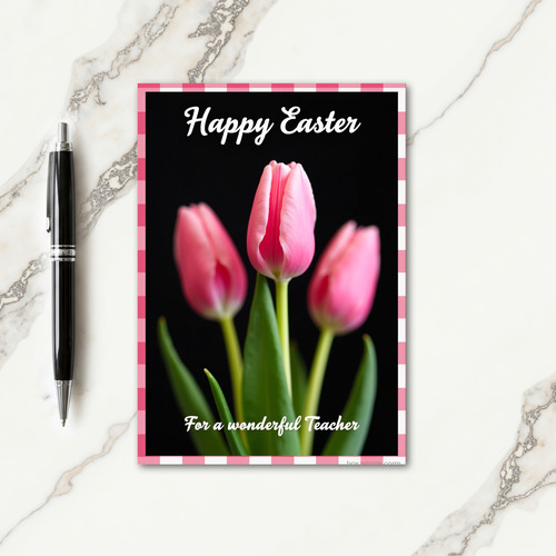 Pink Floral Thank You Card