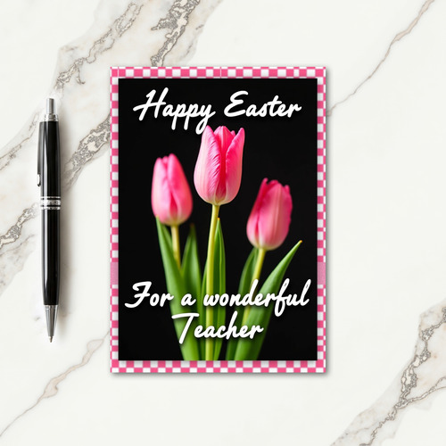 Pink Floral Thanks Card