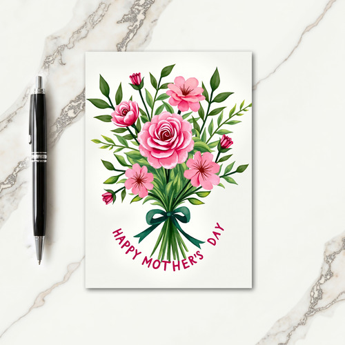 Pink Floral Watercolor Art Card