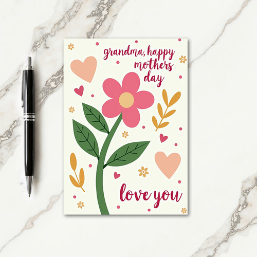 Pink Flower Mother Card