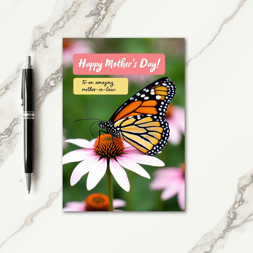 Pink Flower Mothers Card