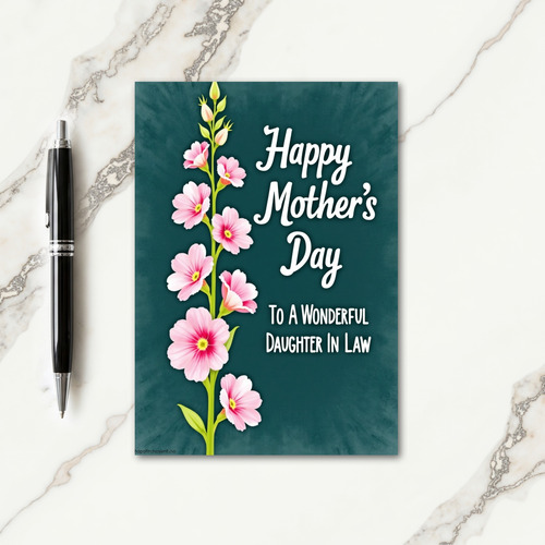 Pink Flower Mothers Day Art Card
