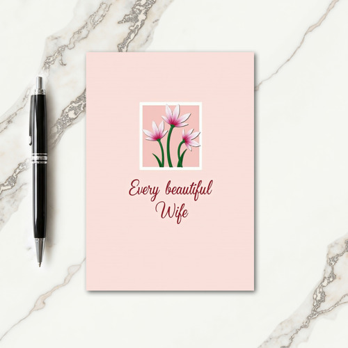 Pink Flowers Mothers Day Love Card