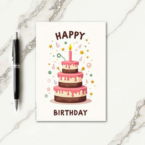 Pink Frosted Birthday Card