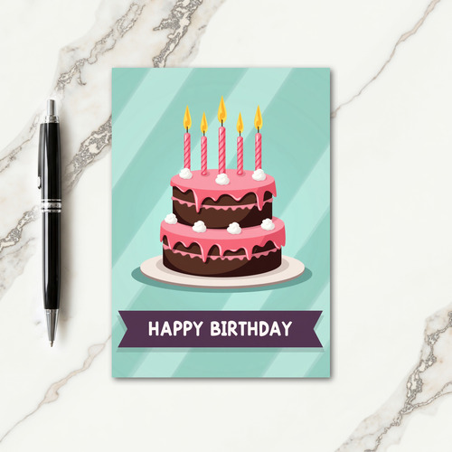 Pink Frosted Cake Card