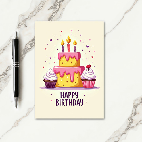 Pink Frosting Birthday Card