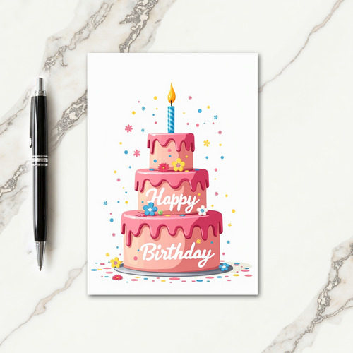 Pink Frosting Birthday Treat Card