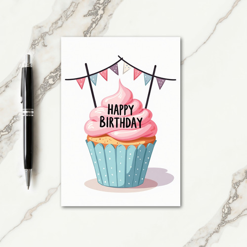 Pink Frosting Joyful Birthday Card