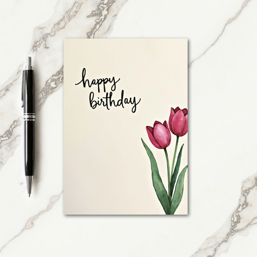 Pink Fuchsia Birthday Card