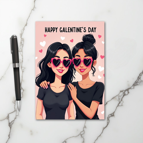 Pink Galentines Day Card