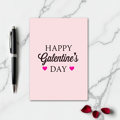Pink Galentines Hearts Day Card