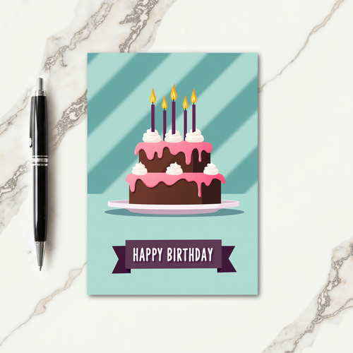 Pink Glaze Birthday Card